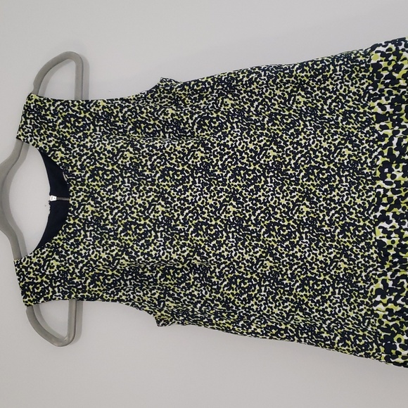 LOFT Animal Print Mini Dress 4 Black Blue Green Pleats Leopard Mobwife Office - Picture 2 of 16